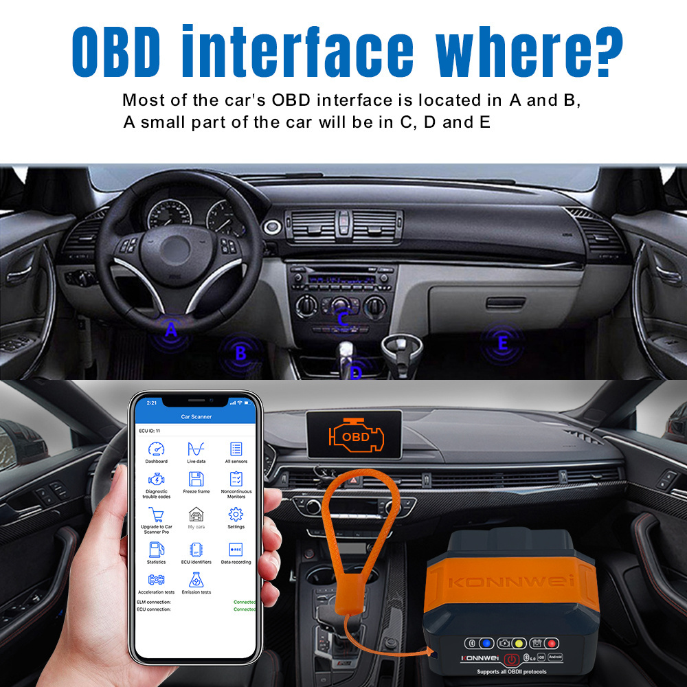 Factory Direct car scanner diagnostic tool OBD2 ELM327 V2.1 Bluetooth Car Scanner Android Torque Auto Diagnostic Scan Tool