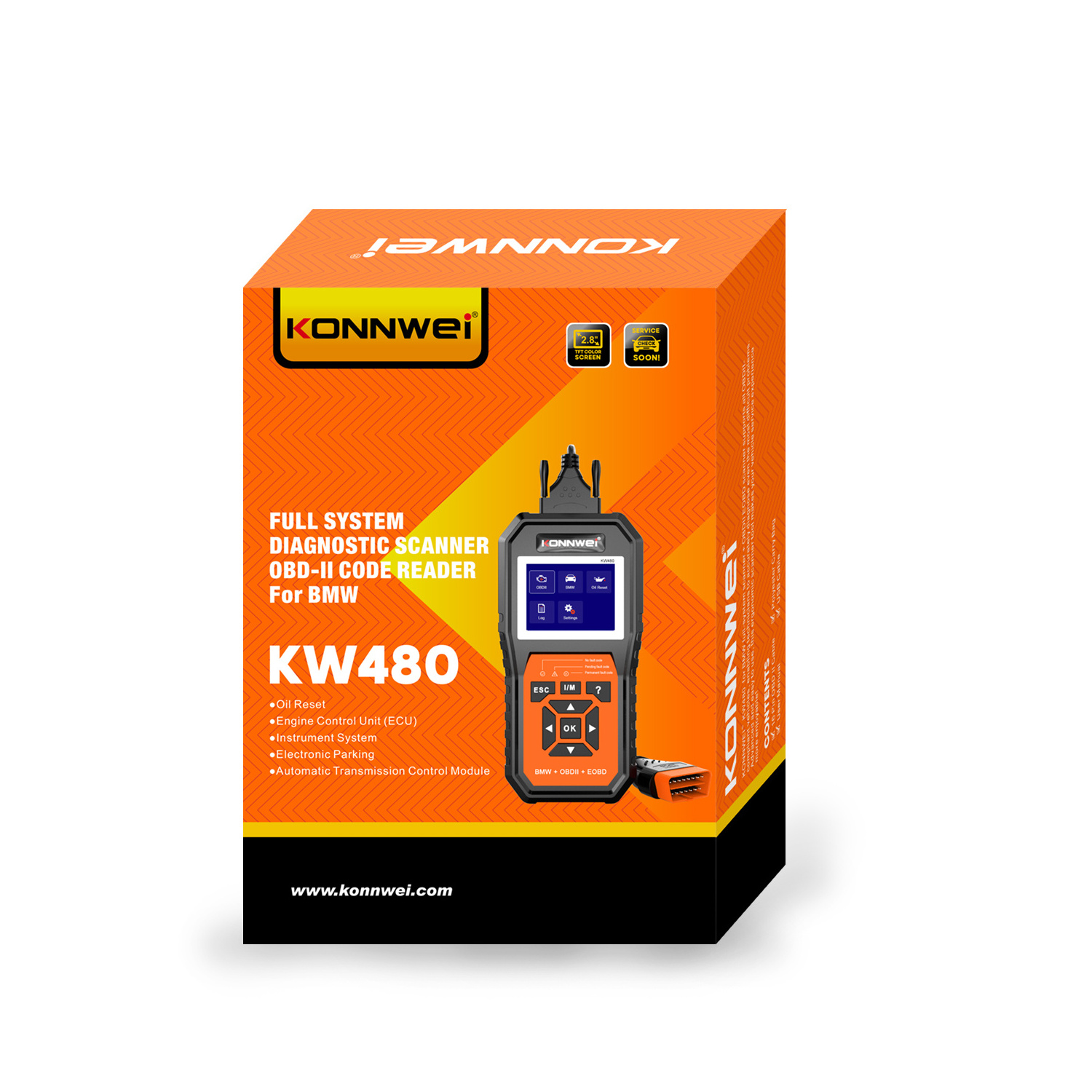 Full System Diagnosis Machine Car Chassis Engine Trouble Code OBD Scanner KONNWEI KW480 for BMW