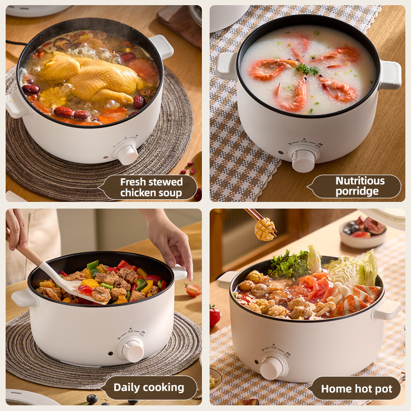 Hot selling portable Korean style round 5L electric cooker healthy kitchen nonstick pot ware electric caldron for dormitory