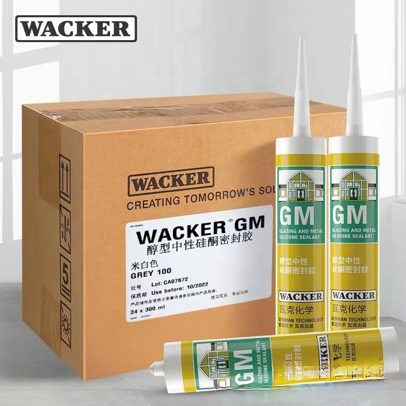 WACKER GM Neutral Glass Glue Waterproof and Anti Mold Beauty Seam Glue Edge Closing Glue Skirting Line Window Seam Sealant