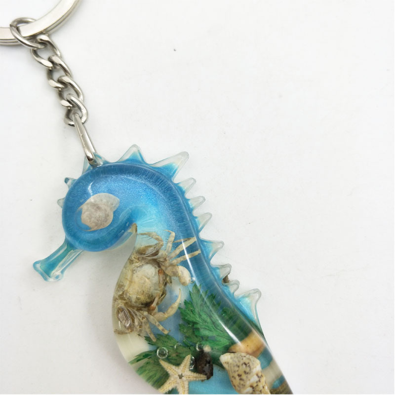 Ocean series keychain ,sea horse Keychain , Resin Keychain for souvenir and gifts