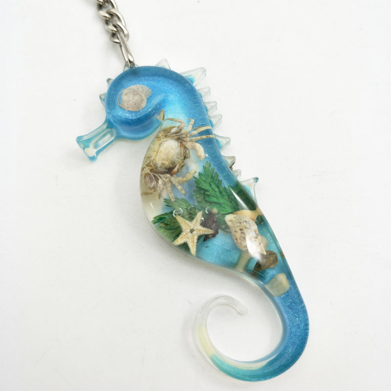 Ocean series keychain ,sea horse Keychain , Resin Keychain for souvenir and gifts