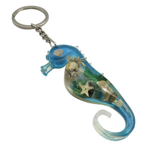 Ocean series keychain ,sea horse Keychain , Resin Keychain for souvenir and gifts