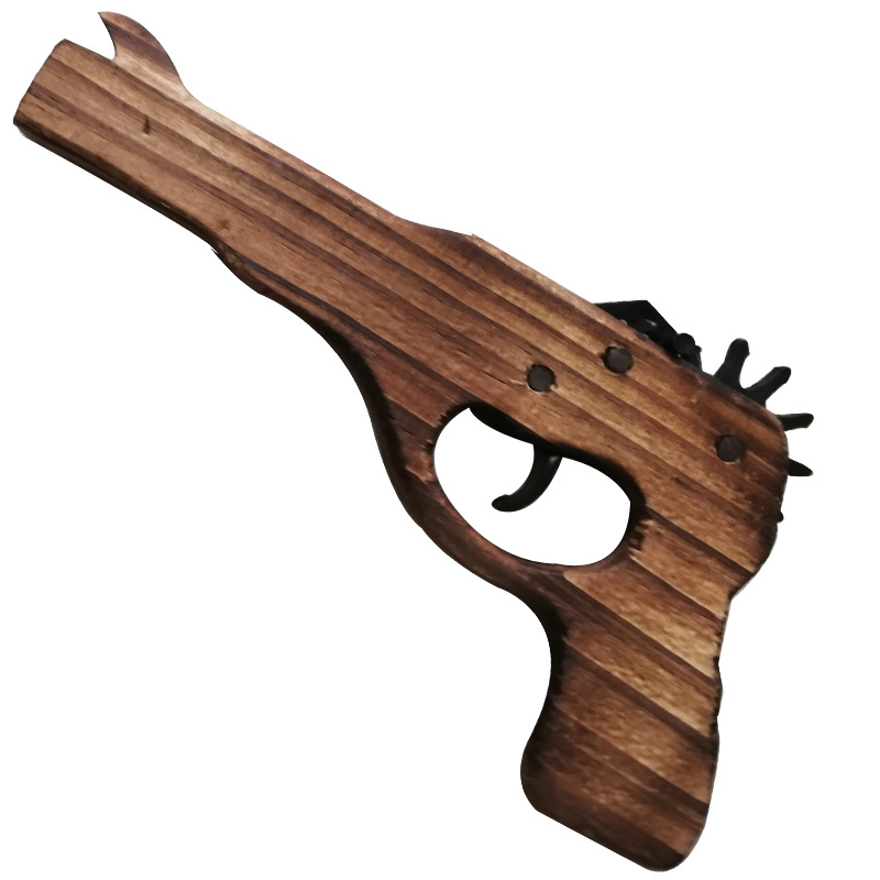 Wooden crafts Rubber band toy gun for Children