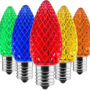 C9 Led Replacement Bulbs Christmas String Light, Colored Light Bulbs Shatterproof Holiday Decoration, E17 Screw Base,