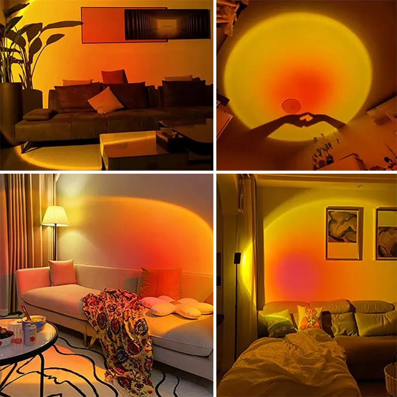 Lighting Rainbow Sunlight lamp Led Colorful Changing Sunset Projection Lamps Halloween Sunset Light with Remote Mood