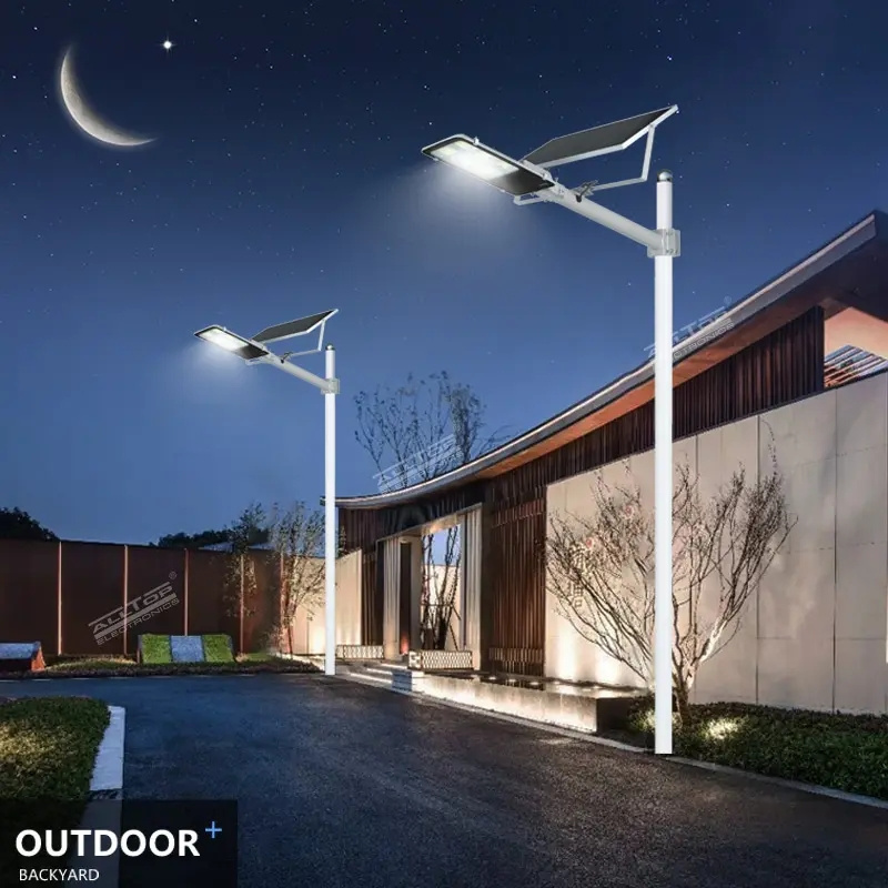 Alltop High Lumen Bridgelux Upgrade Battery Capacity Solar Power Street Light with Remote Control