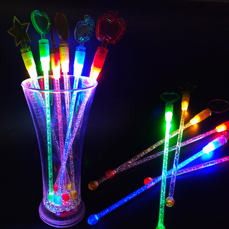 New Arrival Color Changed Led plastic light up stirrer for drink