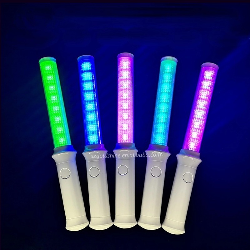 Custom LOGO printed rechargeable concert party wireless remote controlled led flashing light up glow sticks for Concert