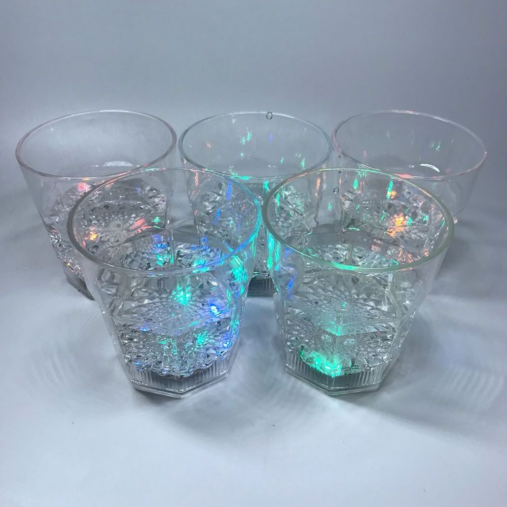 Wholesale 285ML Flashing LED Light Cups Liquid Activated LED Plastic Whisky Glass Cup