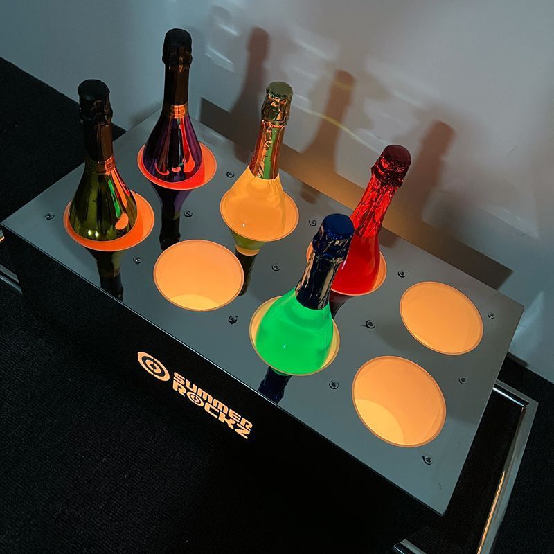 New Arrival OEM Customized 8 Bottles Display Presenter LED Bottle Service Tray VIP Display Stand For Night Club Bar