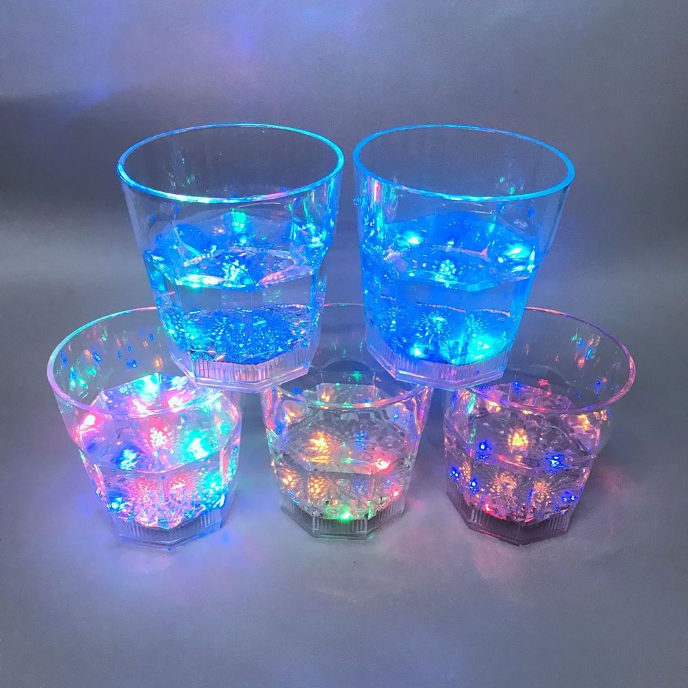 Wholesale 285ML Flashing LED Light Cups Liquid Activated LED Plastic Whisky Glass Cup