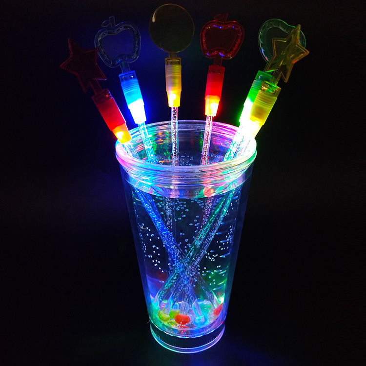 New Arrival Color Changed Led plastic light up stirrer for drink