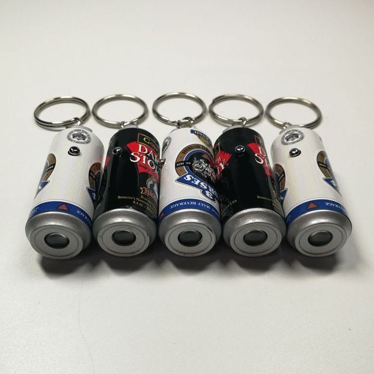 Promotional Gift Custom Logo Mini LED Projection Keychain Flashlight Can Shape Design LED Projector Keychain