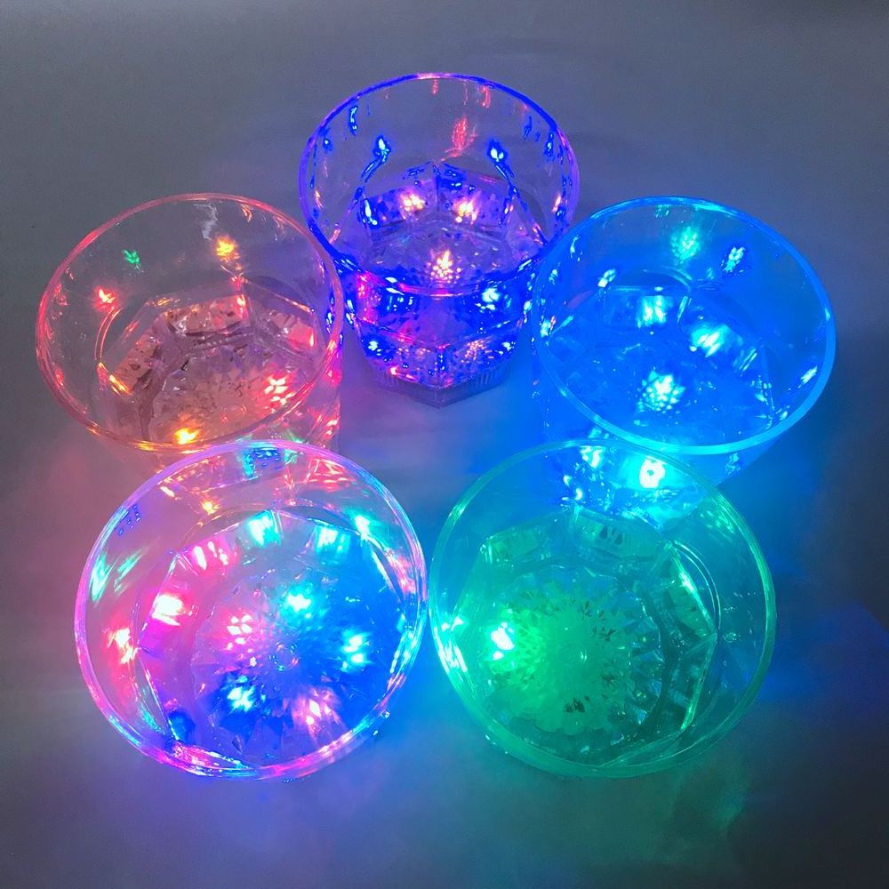 Wholesale 285ML Flashing LED Light Cups Liquid Activated LED Plastic Whisky Glass Cup