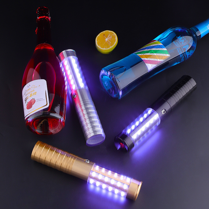 Rechargeable Flashing Glow Wine Stick Bottle Sparklers Stick Strobe Baton Champagne Hot Sale Aluminum Alloy for Bar Club Switch