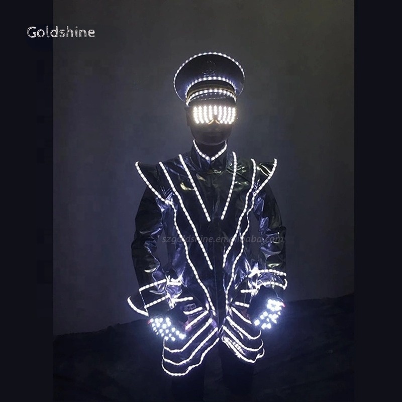 led robot costume Led Suit Costumes Luminous Performance Led Luminous Flash Suit Fluorescent Clothes Laser Dance Dancing Props