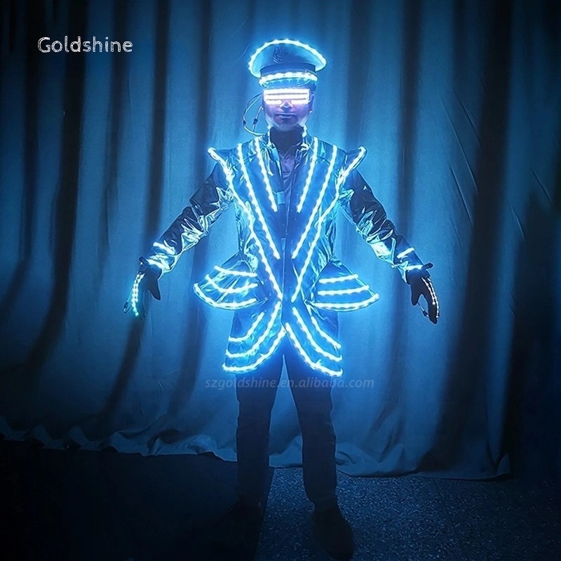 led robot costume Led Suit Costumes Luminous Performance Led Luminous Flash Suit Fluorescent Clothes Laser Dance Dancing Props