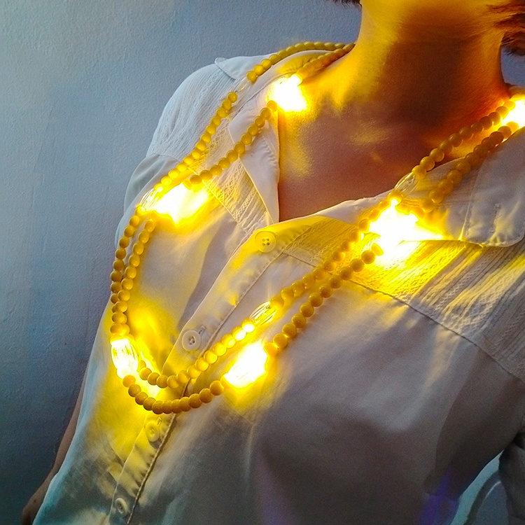 Light Up Mardi Gras Beads LED Party Glowing Necklace Colorful Flashing Led Beads Necklace