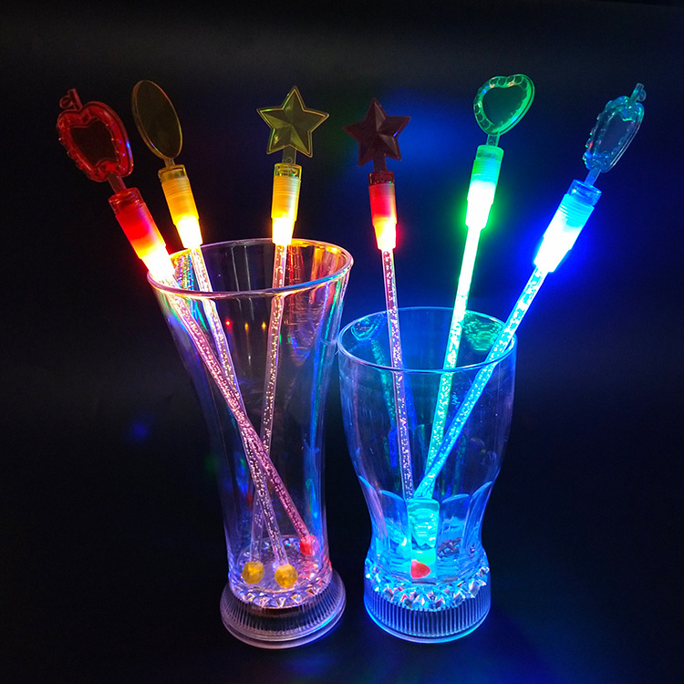 New Arrival Color Changed Led plastic light up stirrer for drink