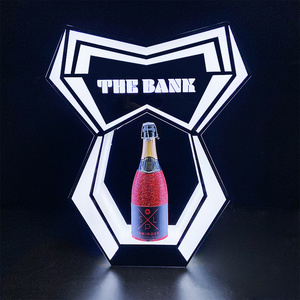 Custom Nightclub Sign VIP Bottle Service Display Racks Led Champagne Bottle Presenter For Bar Lounge Display Stand