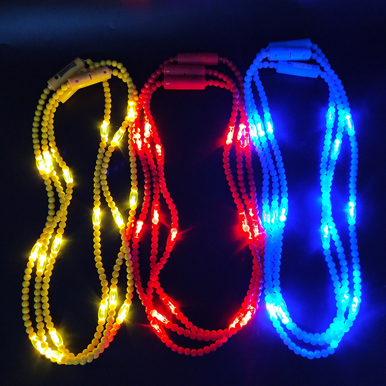 Light Up Mardi Gras Beads LED Party Glowing Necklace Colorful Flashing Led Beads Necklace