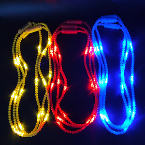 Light Up Mardi Gras Beads LED Party Glowing Necklace Colorful Flashing Led Beads Necklace