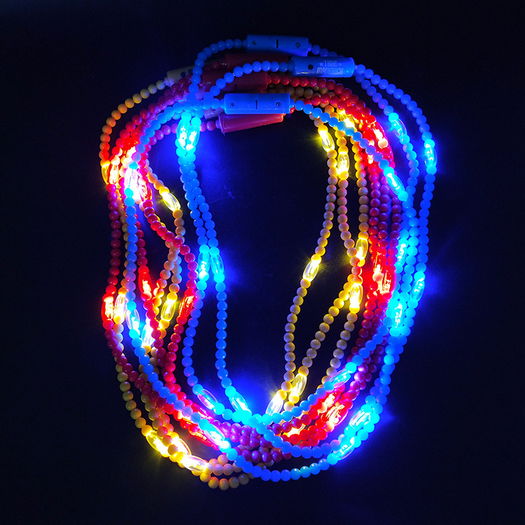 Light Up Mardi Gras Beads LED Party Glowing Necklace Colorful Flashing Led Beads Necklace