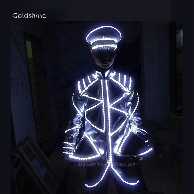 led robot costume Led Suit Costumes Luminous Performance Led Luminous Flash Suit Fluorescent Clothes Laser Dance Dancing Props