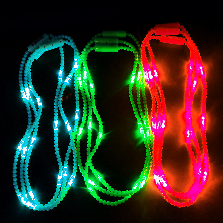 Light Up Mardi Gras Beads LED Party Glowing Necklace Colorful Flashing Led Beads Necklace