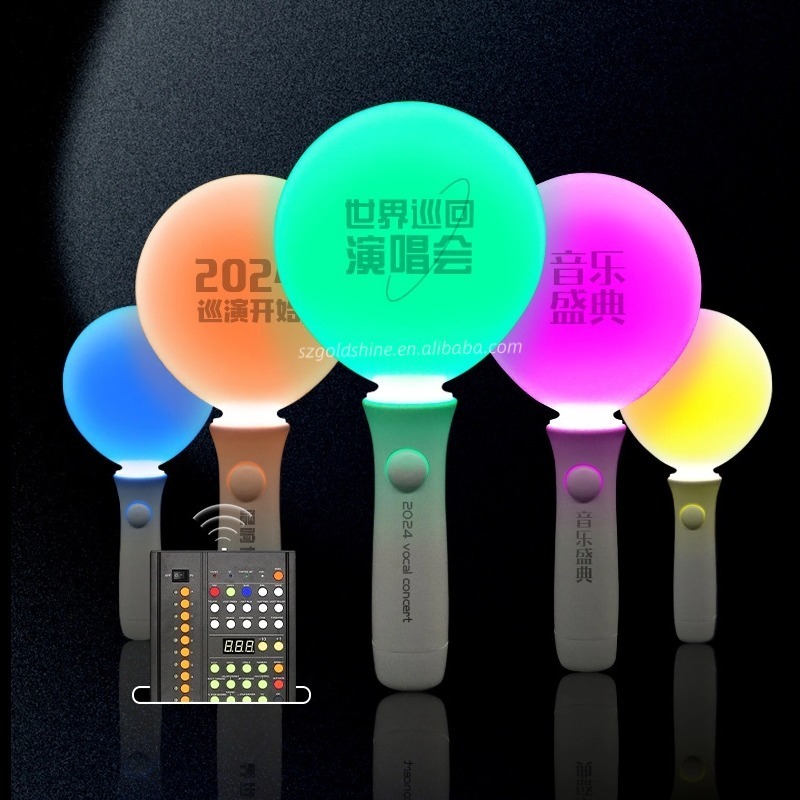 15 Colors Ball Shape Remote control Led Sticks Festival Glow Light Ball Wand for Concert Supply led glow flashing stick