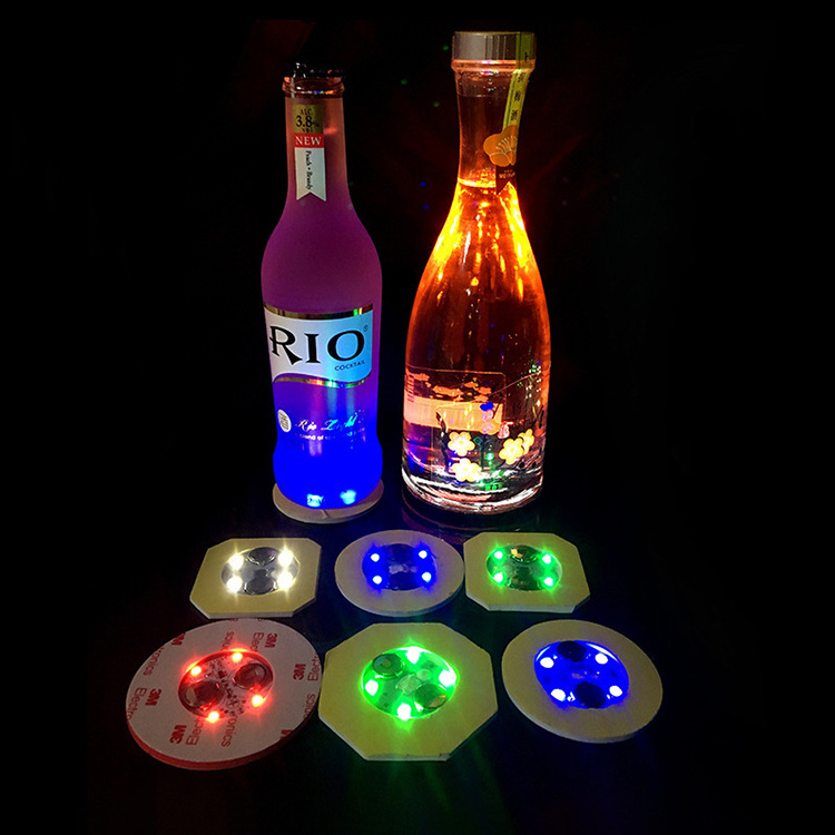 Factory Price High quality Bottle LED Light Up Sticker Led Bottle Sticker Coaster For Bar Nightclubs