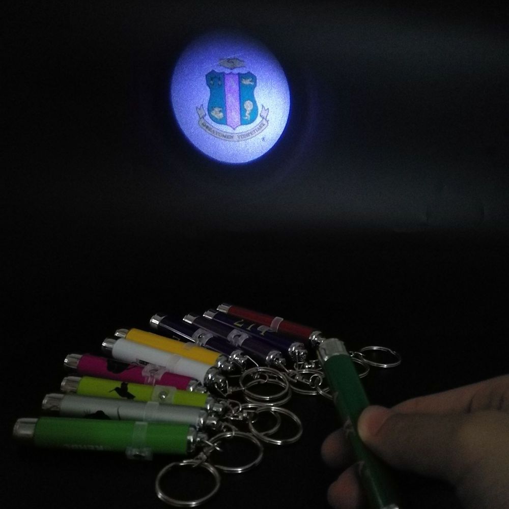 Mini projector Flashlight Keychain Custom Printing LED Logo Projector Keychain For Promotional Gifts