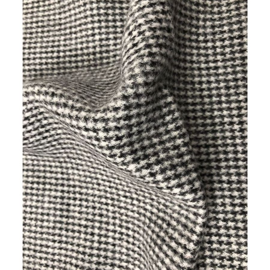 Classic houndstooth wool acrylic polyester double side boucle houndstooth coat fabric