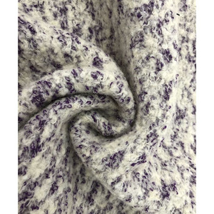 factory wholesale high quality fancy yarn polyester wool boucle knit winter dress fabric