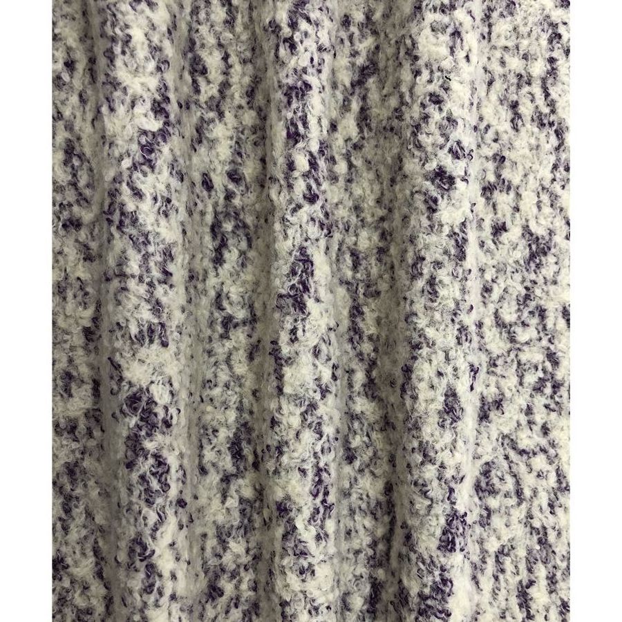 factory wholesale high quality fancy yarn polyester wool boucle knit winter dress fabric