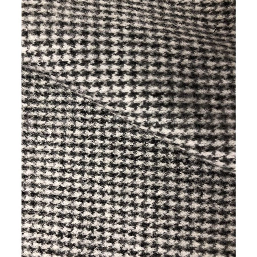 Classic houndstooth wool acrylic polyester double side boucle houndstooth coat fabric