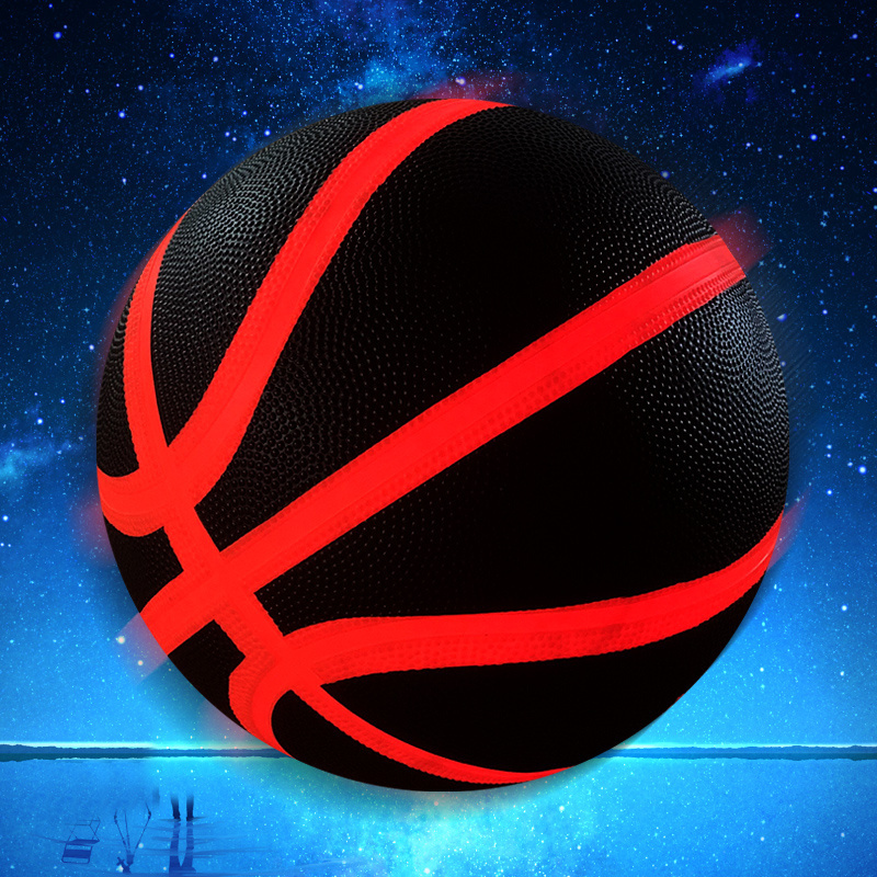 Factory Glow in the dark light up led custom logo design basket ball glowing basketball ball for gifts training promotion