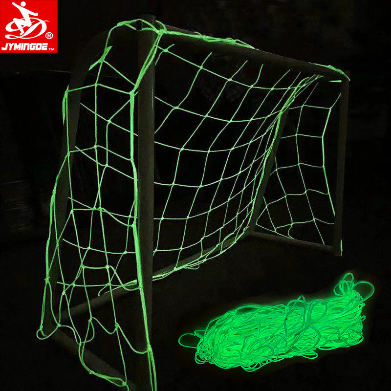 Glow in the dark polyester light up customized size football mini soccer goal net for kids adults