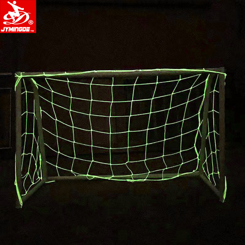 Glow in the dark polyester light up customized size football mini soccer goal net for kids adults