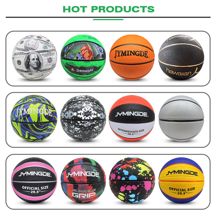 Custom made promotional bulk rubber basketball outdoor size 7/6/5/4/3/2/1 customize your own ball basketball