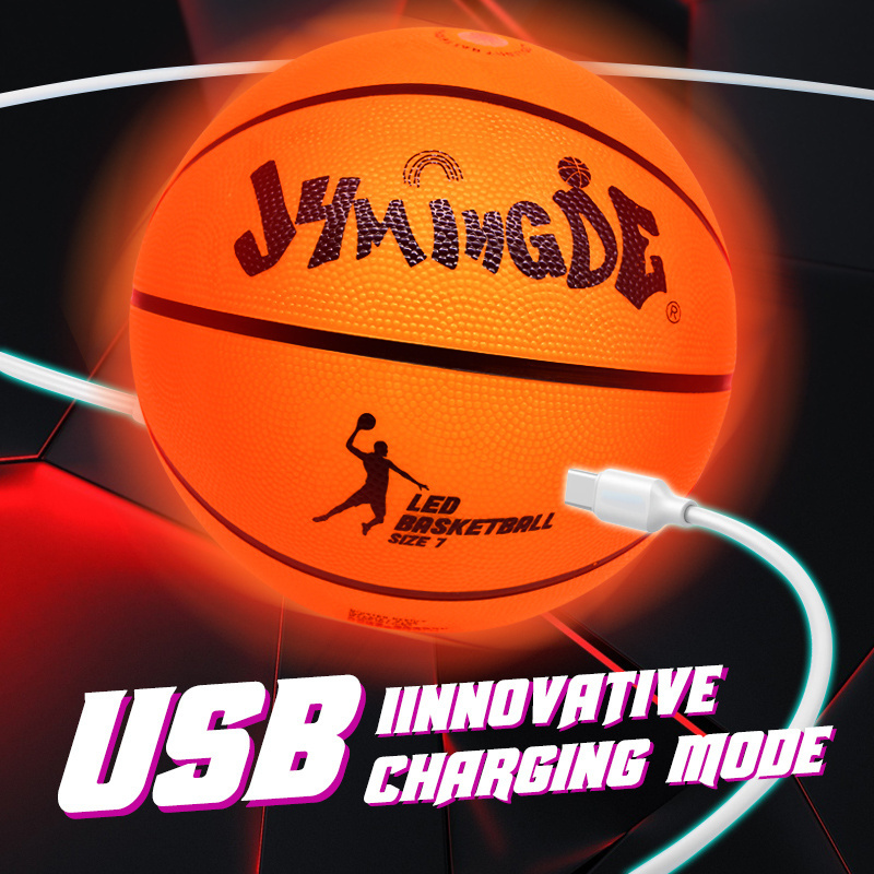 JYMINGDE green glowing luminous LED glow in the dark light up illuminate basketball