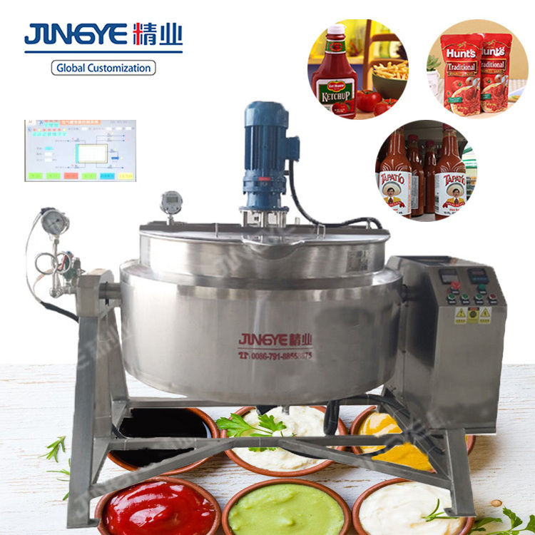 New design full automatic 150 Gallon tomato sauce making machine ketchup sauce making machine steam mixer sauce making machine