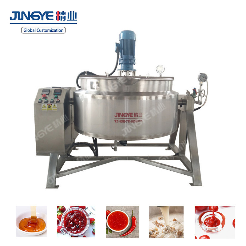 New design full automatic 150 Gallon tomato sauce making machine ketchup sauce making machine steam mixer sauce making machine