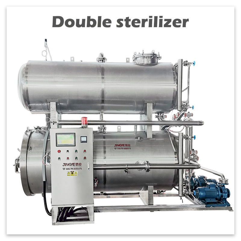 High quality double kettles high temperature and pressure sterilization retort counter pressure food sterilizers for canned b