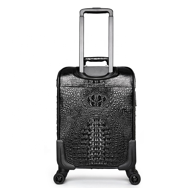 PU crocodile grain luggage set leather travel luggage bags laptop trolley bag