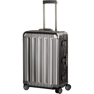 Carry On Luggage with Aluminum Frame Polycarbonate Zipperless Luggage with Wheels Hard Shell Suitcase 4 Metal Corner