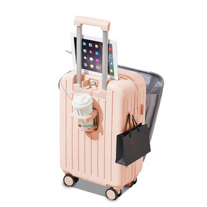 2024 Customize cabin suitcase travel luggage bags hard luggage with laptop compartment