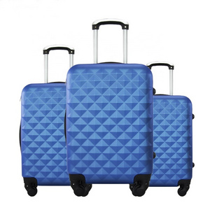 New design diamond shiny luggage abs hard shell suitcase sets personalized trolley luggage sets