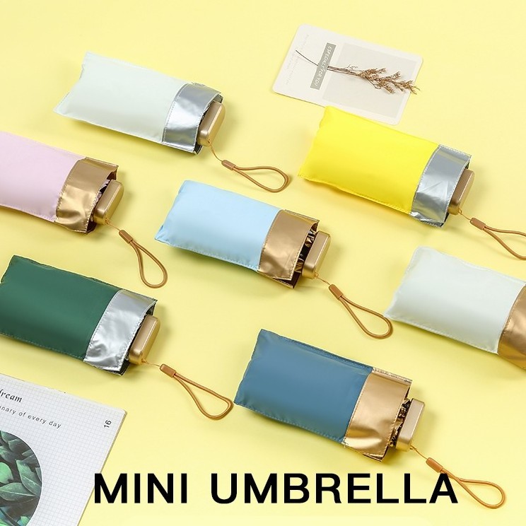 Personal waterproof sombrillas women 5 fold small gift ladies girls light compact pocket uv capsule mini umbrella with logo